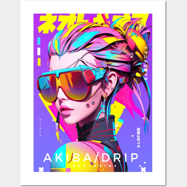 AKIBA DRIP - 🟪🟨🟪「 ✦ HIGH FASHION 2030 ✦ 」🟪🟨🟪 FUTURISTIC ANIME MANGA ART Wall Art by Akiba Drip